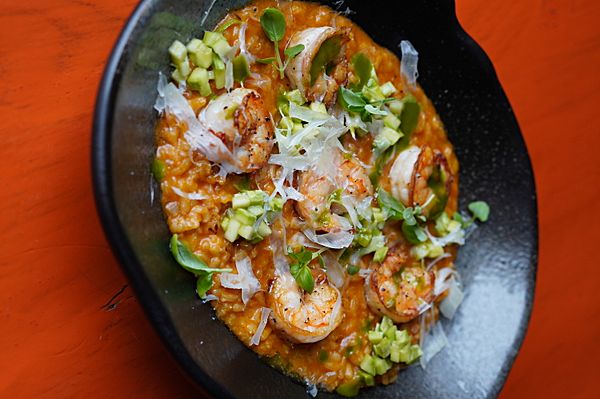 Ризотто с тигровой креветкой