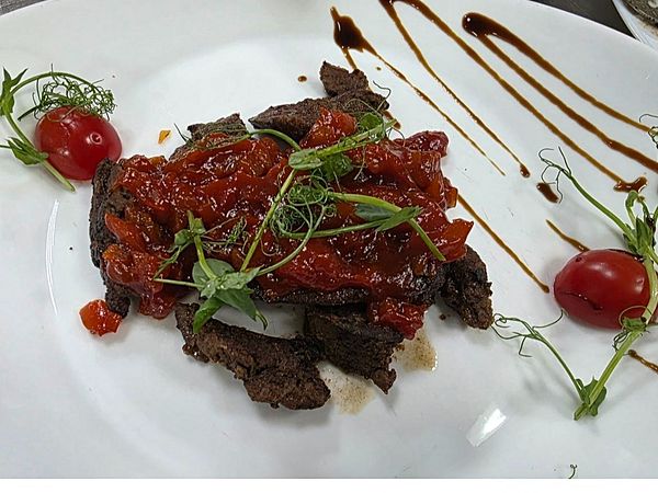 Печень говяжья в соусе ВВQ