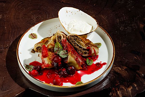 Блины с олениной