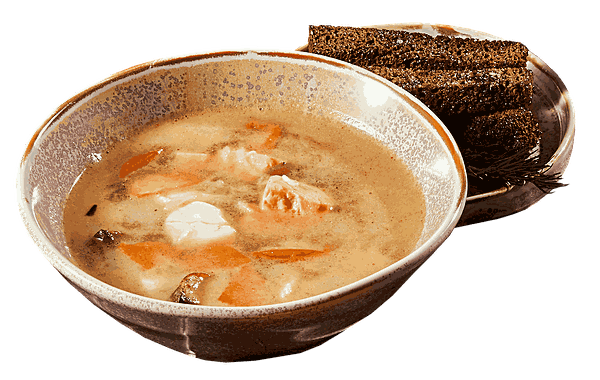 Уха с судаком и лососем