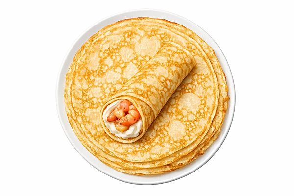 Блинчики с креветкой и творожным сыром