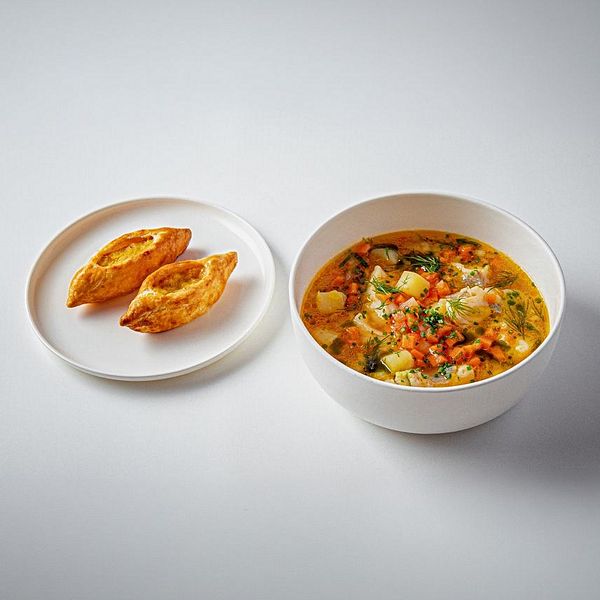 Рыбная похлёбка с постными пирожками