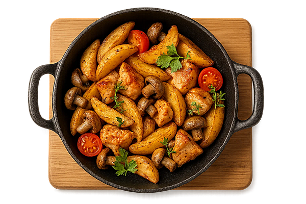 Картофельная сковородка с курицей