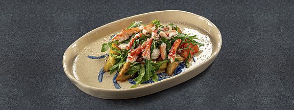 Камчатский краб с баклажаном фри
