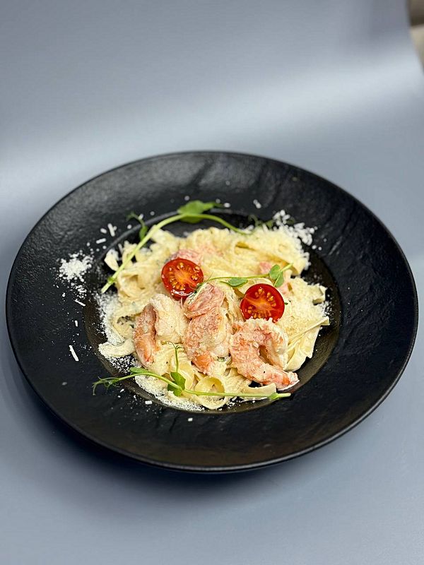 Фетучини с креветкой