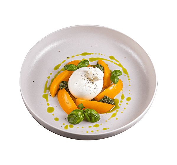 Буррата с хурмой