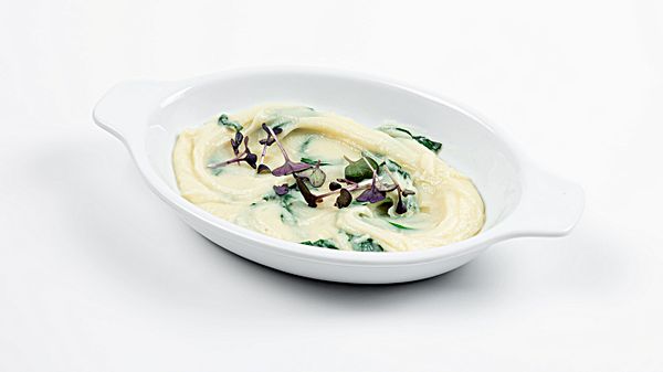 Картофельный крем со шпинатом