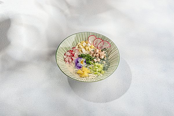 Окрошка с цыпленком