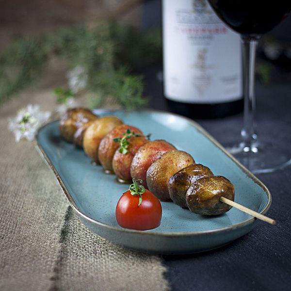 Шампиньоны на шампуре