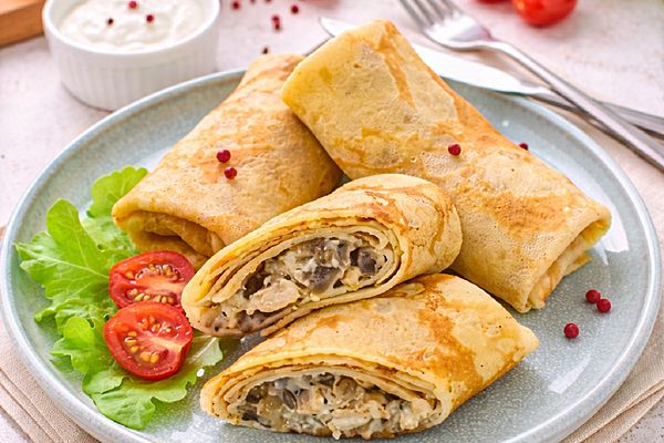 Блинчики с мясом курицы