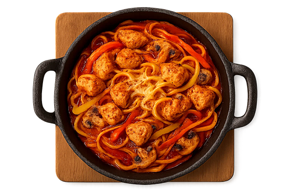 Паста-сковородка с курицей