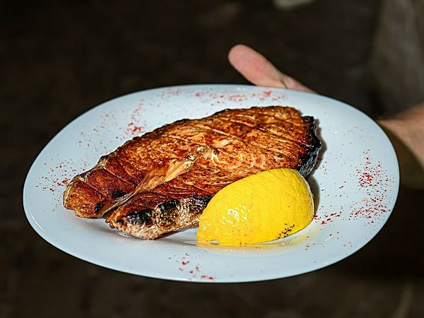 Шашлык из сёмги на решётке