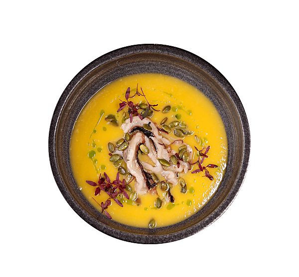 Тыквенный суп с осьминогом