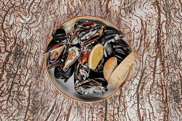 Мидии в сливочном соусе