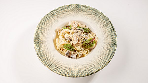 Паста с грибами куриным филе