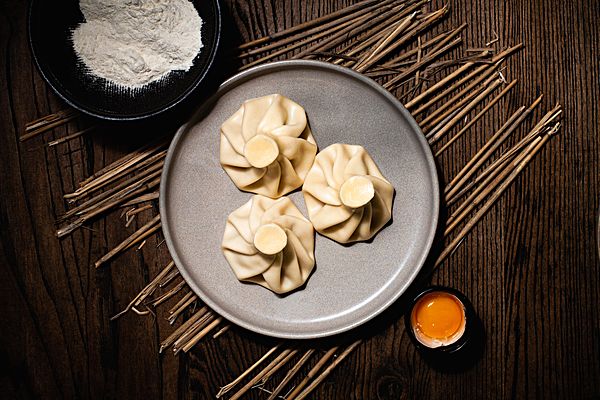 Хинкали калакури со свининой, говядиной и зеленью