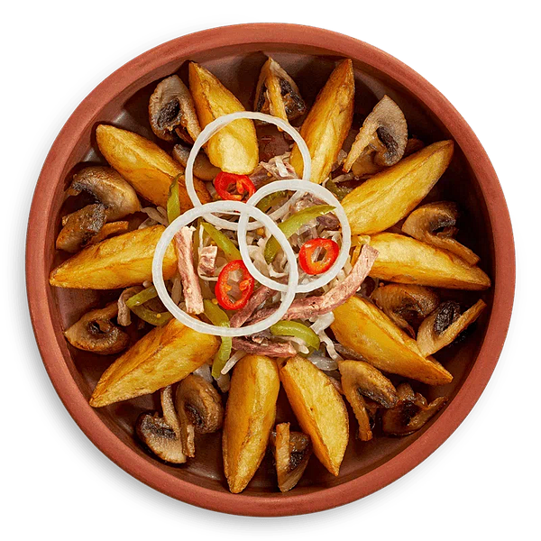 Теплый салат с говядиной