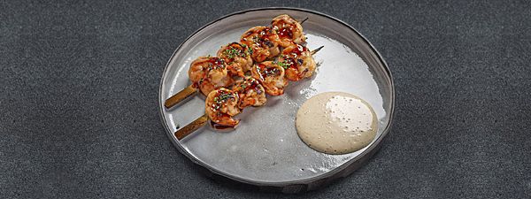 Шашлычки тигровых креветок