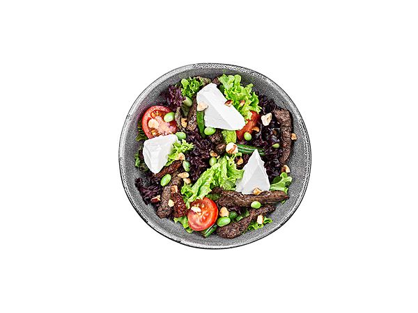 Салат с говядиной и сыром фета