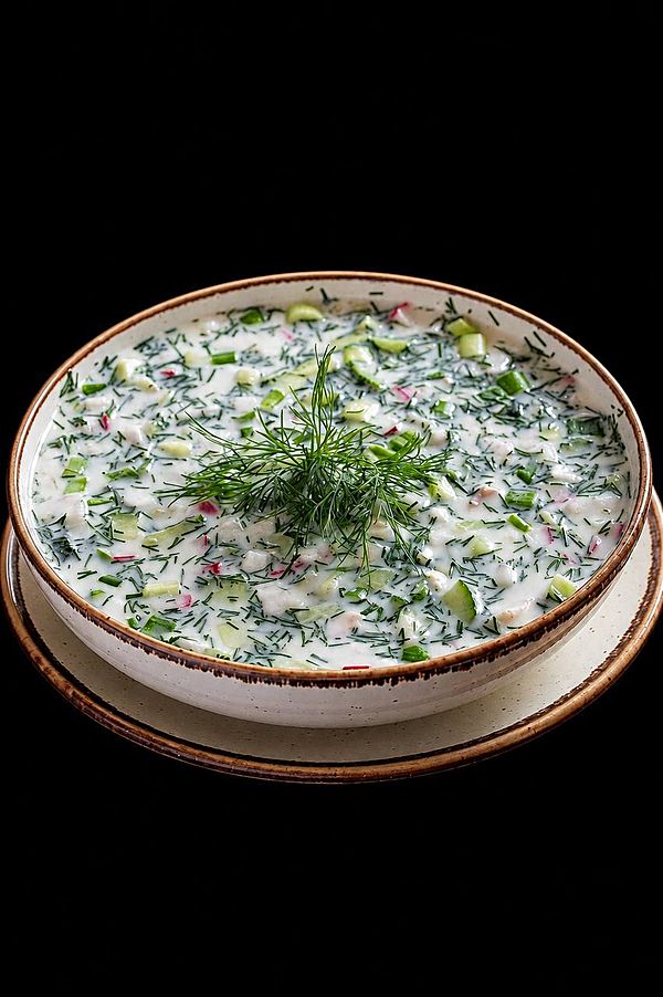 Окрошка с куриным филе