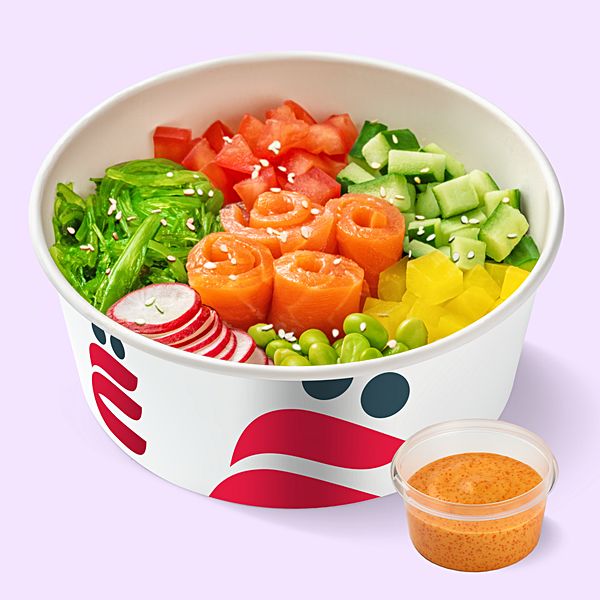 Поке с лососем + 1 соус