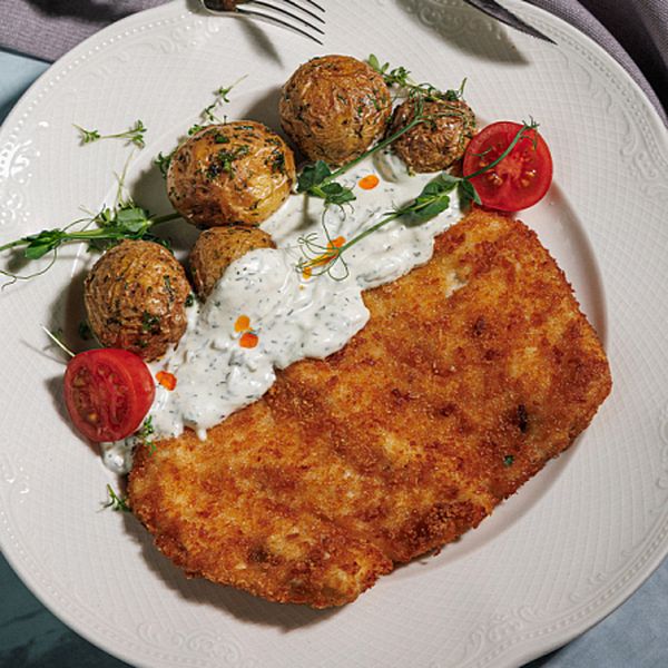Шницель куриный с картофелем
