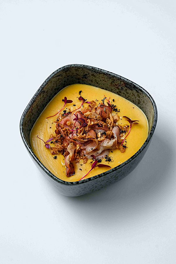 Картофельный крем-суп с беконом