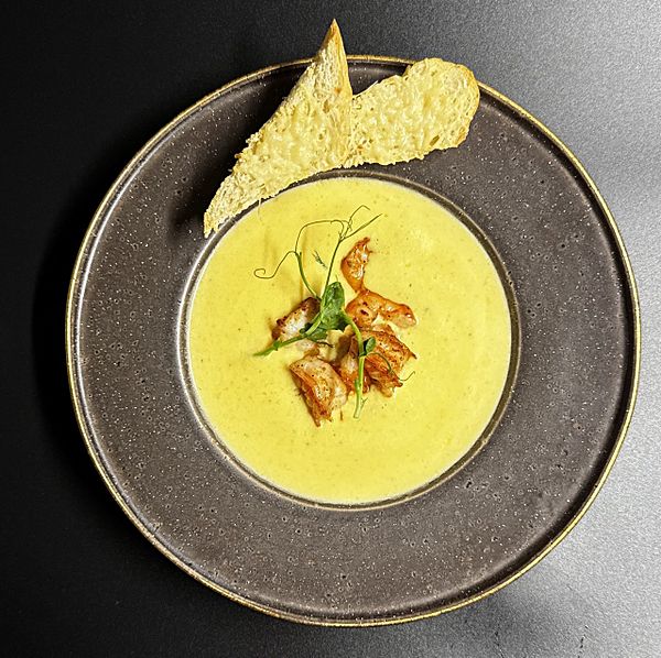 Сырный крем-суп с креветкой