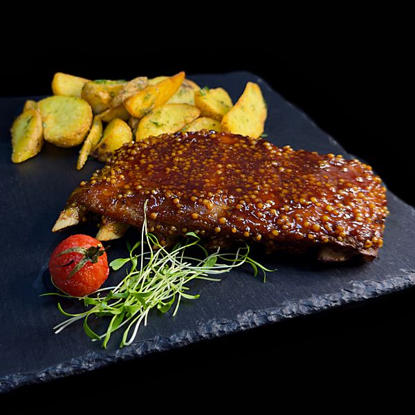 Рёбра свиные в глазури BBQ