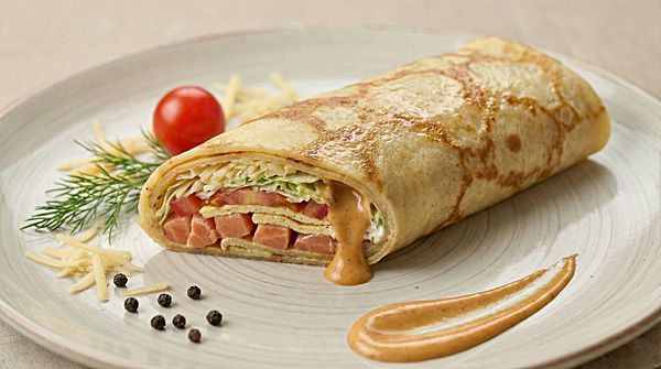 Блин Цезарь с лососем