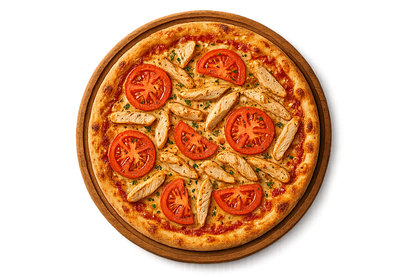 Пицца на сковороде с курицей