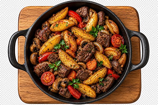 Картофельная сковородка с говядиной