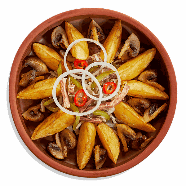 Теплый салат с говядиной