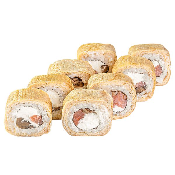 Теплый ролл Тамаго с лососем