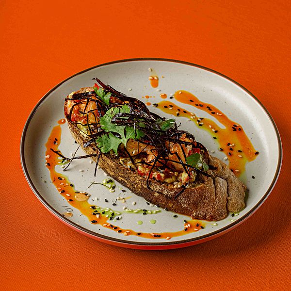 Брускетта с креветками