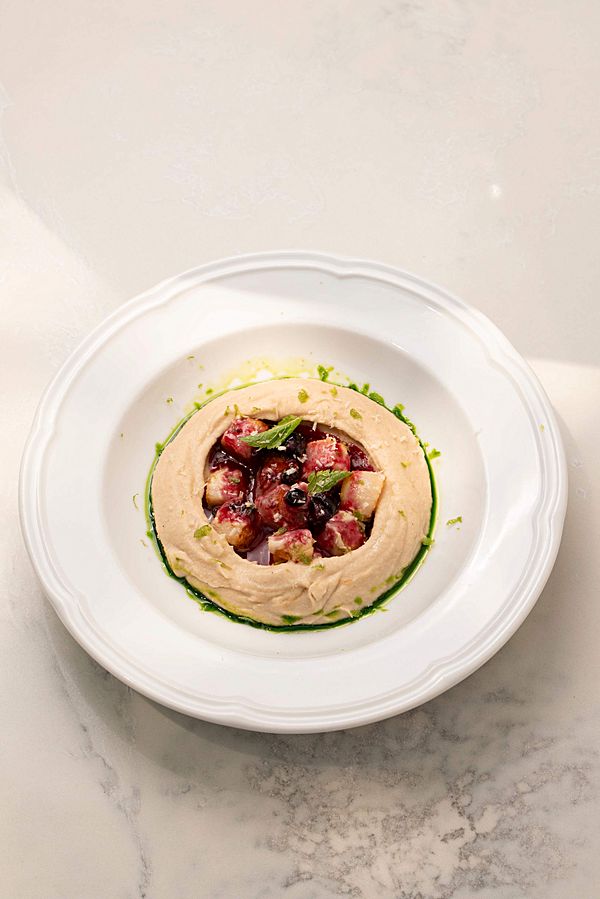 Гребешки с кремом из корня сельдерея