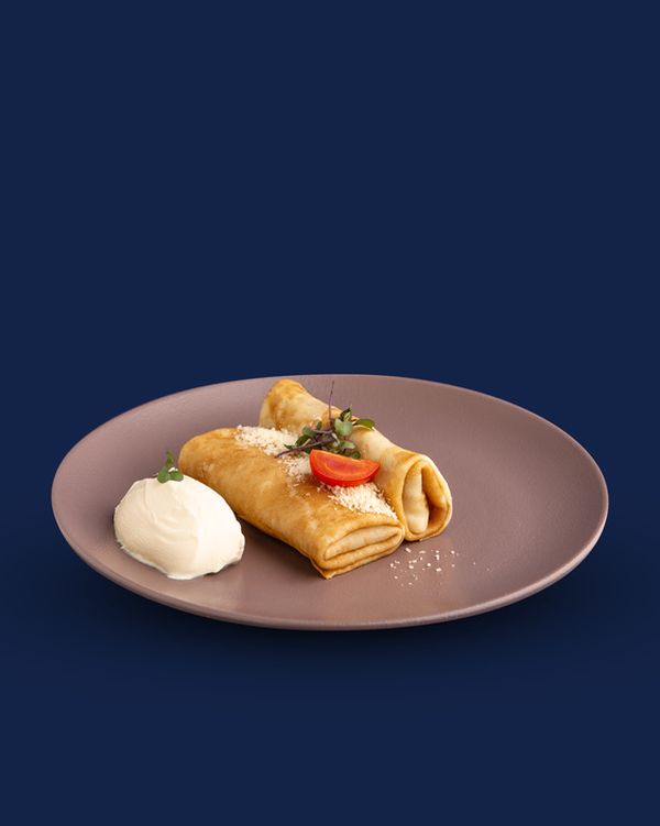 Блинчик с куриным мясом, грибами и сыром