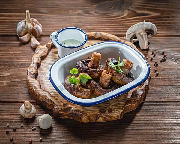 Грибы на мангале