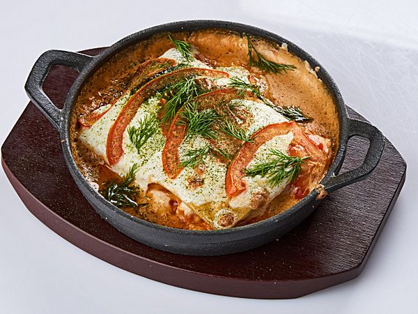 Лазанья с куриным мясом и грибами