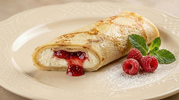 Творожок с ягодным конфитюром малина