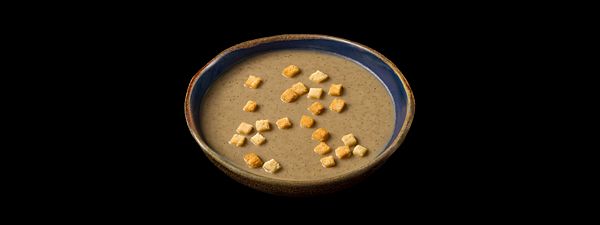 Крем-суп сырный с грибами и сухариками