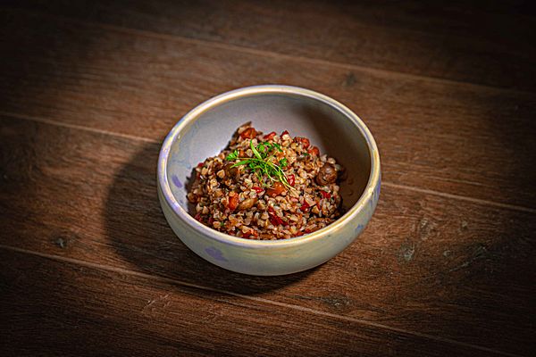 Гречка с грибами и овощами