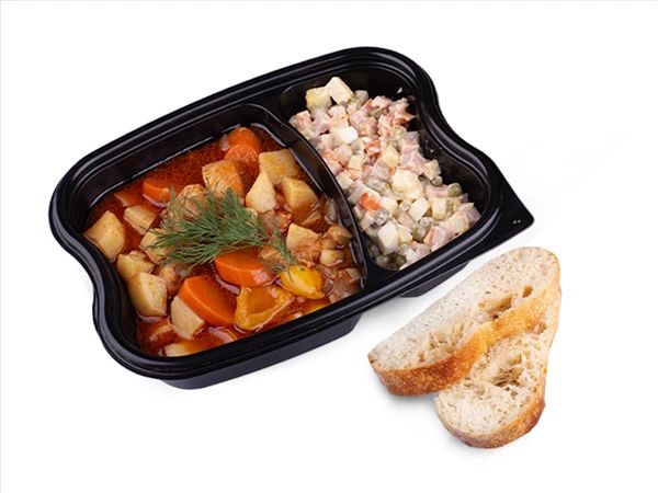 Жаркое и салат Оливье. Среда