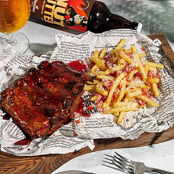 Ребра свиные с картофелем фри