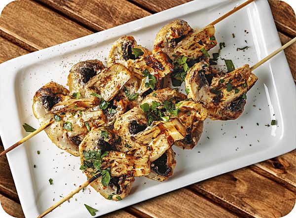 Грибы на мангале