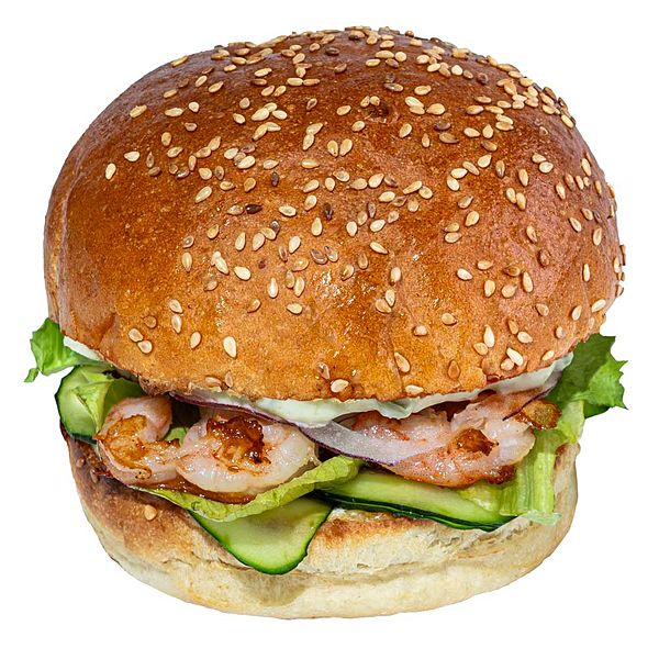 Бургер с креветками