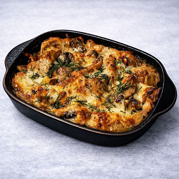 Сковорода с куриным филе и картофелем