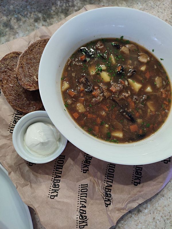 Грибная юшка с белыми грибами