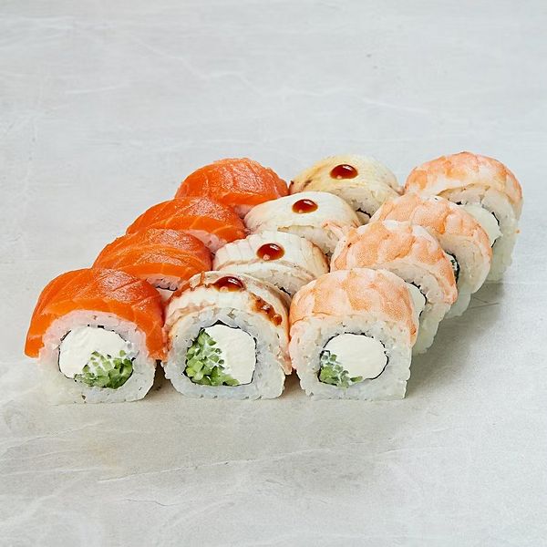 Лосось креветка угорь