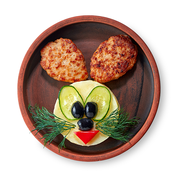 Картофельное пюре с куриными котлетками